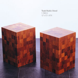 teak rubic block stool